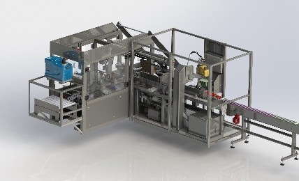 Levering wraparound casepacker met robot invoersysteem