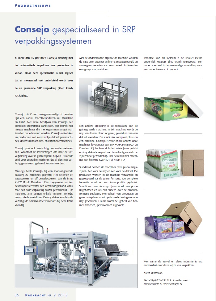Consejo gespecialiseerd in SRP verpakkingssytemen
